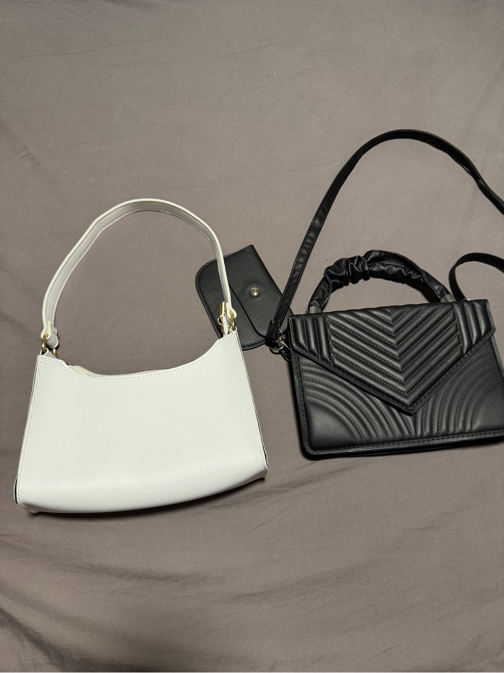 White Shoulder Bag - Black Everyday Purse $14 EACH “can get separately”